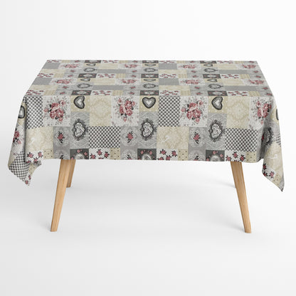 textile Tischdecke LOVE Patchwork