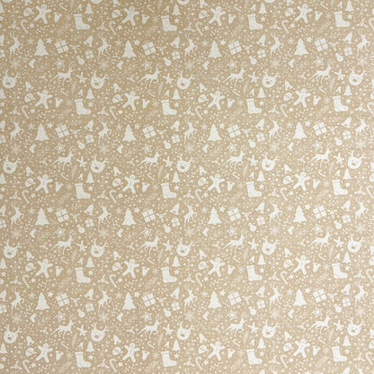 Baumwolltischdecke Weihnachten Advent LINERA beige Geschenke Rentier eckig rund oval