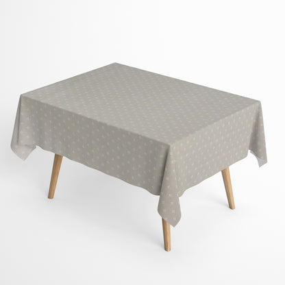 Jacquard Tischdecke aus beschichteter Baumwolle mit Fleckenschutz EcoNova LUNEL PIEDRA hellgrau Blätter eckig rund oval