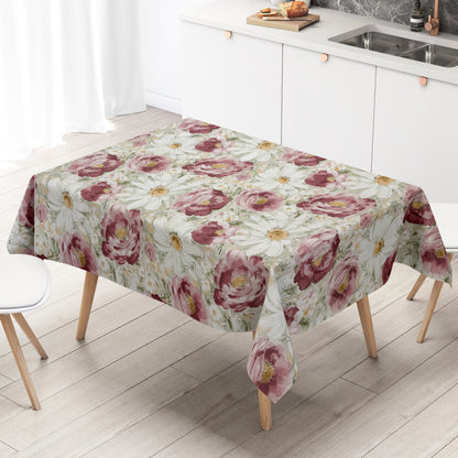 Wachstuch Tischdecke Mohnblumen Margeriten
