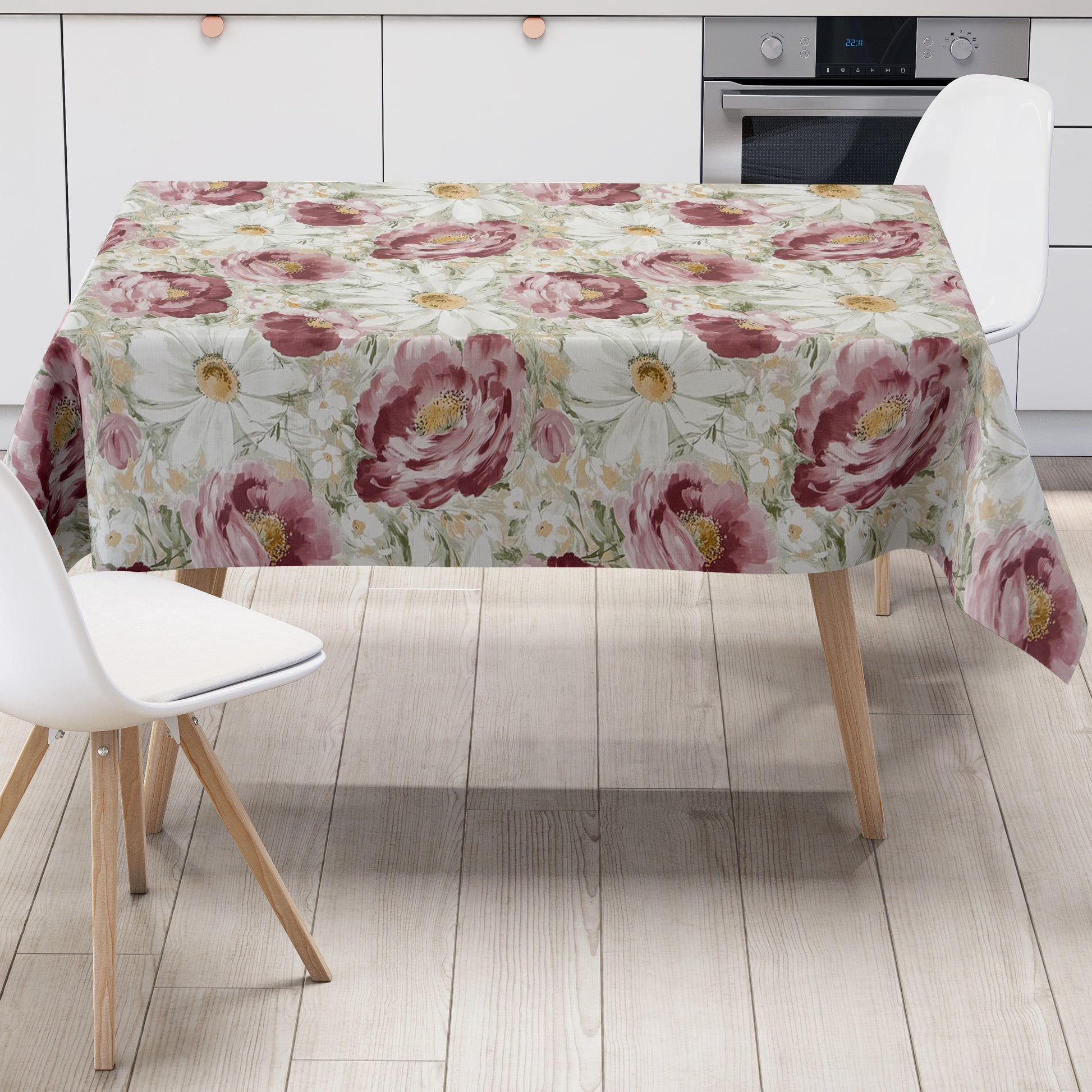Wachstuch Tischdecke Mohnblumen Margeriten