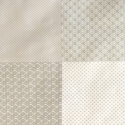 Wachstuch Tischdecke M19320 weiß taupe Ornamente Punkte eckig rund oval