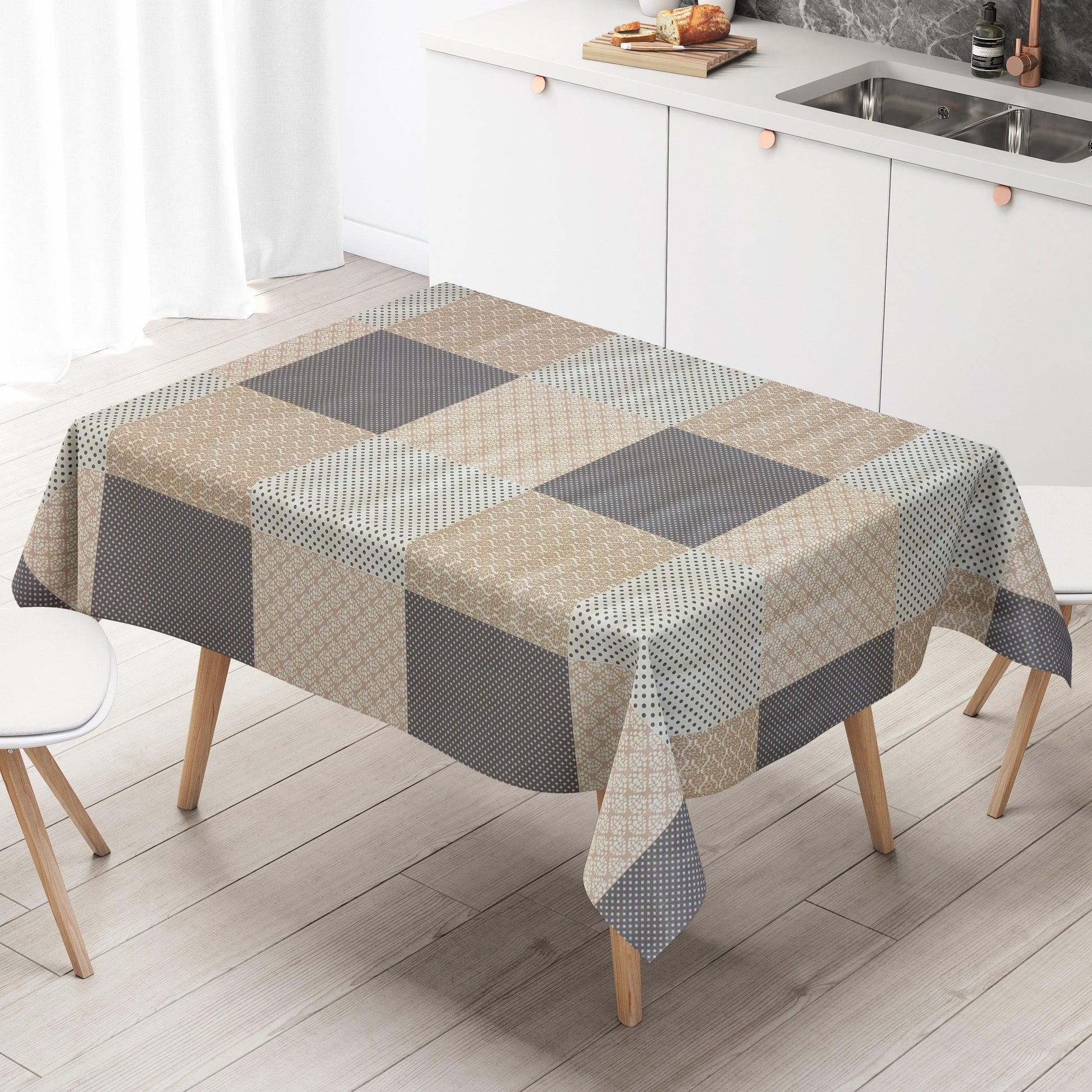Wachstuch Tischdecke Patchwork Ornamente