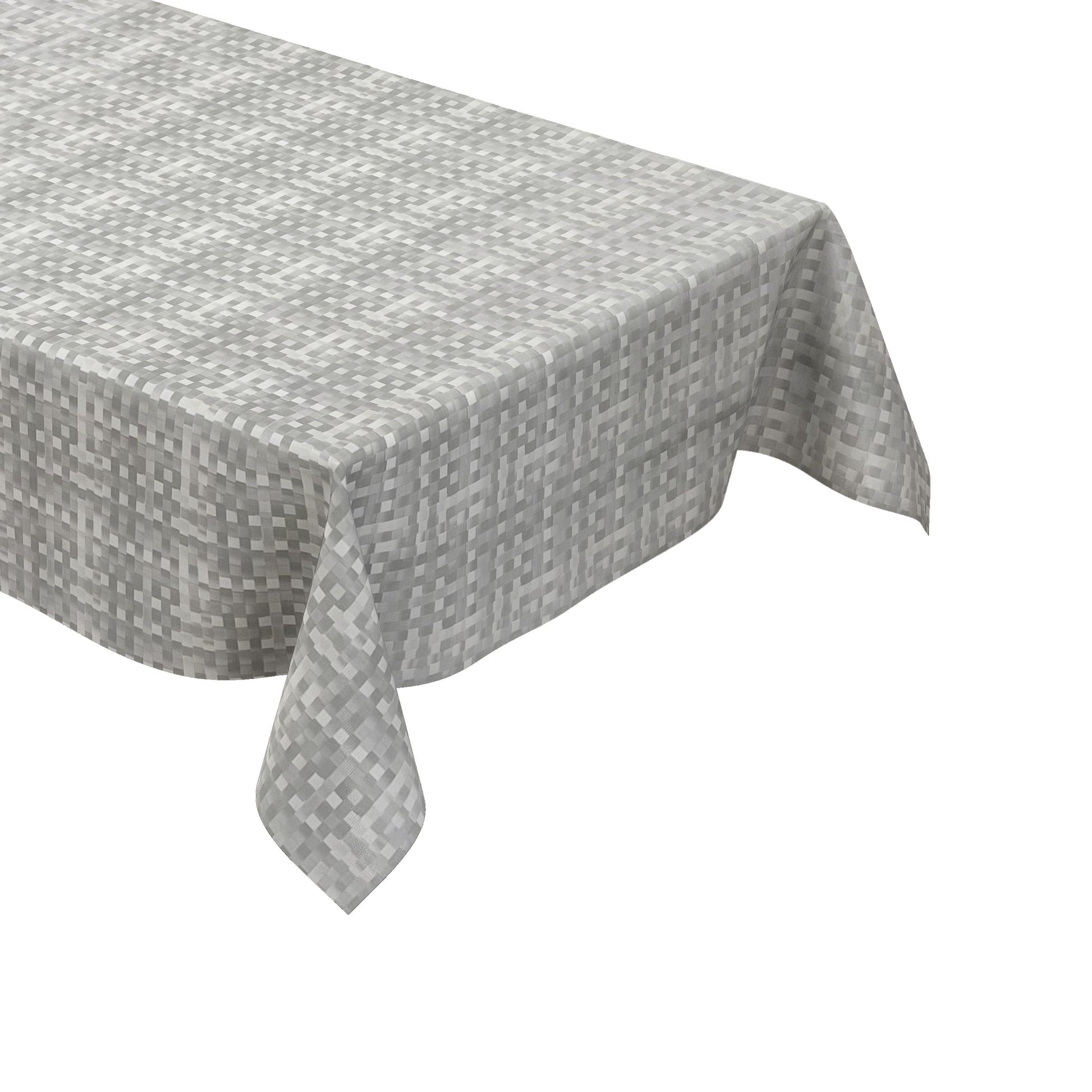 Wachstuch Tischdecke kariert silber grau