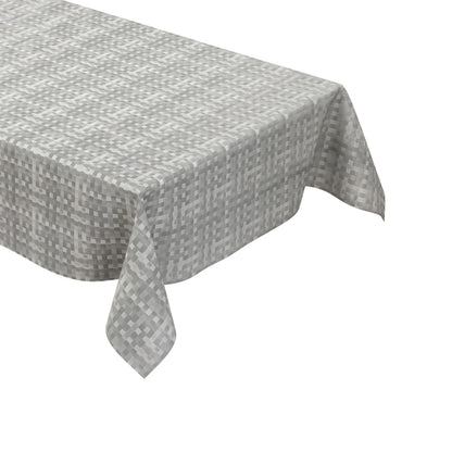 Wachstuch Tischdecke kariert silber grau