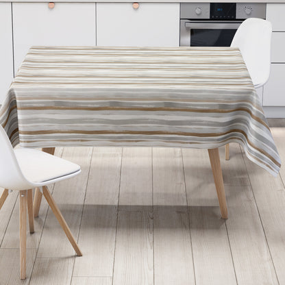 Wachstuch Tischdecke streifen bronze silber