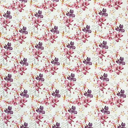 Nappe en toile cirée gaufrée M19414 fleurs roses orchidées carrée ronde ovale