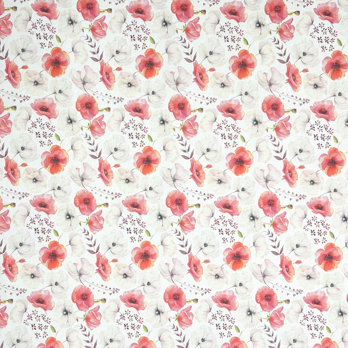 textile Tischdecke mit Blumen Mohnblüten