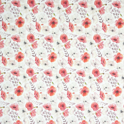textile Tischdecke mit Blumen Mohnblüten