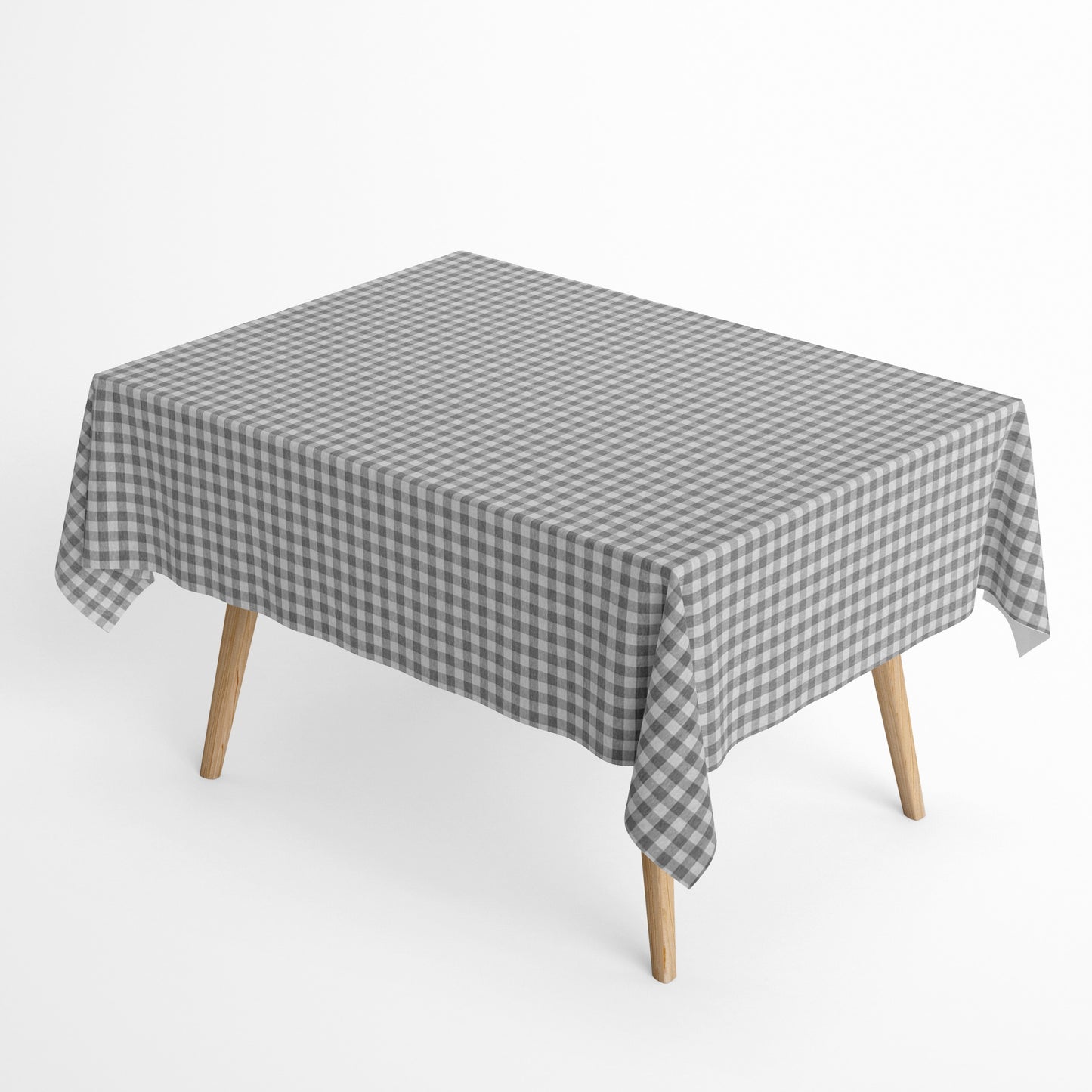 Baumwoll Tischdecke grau kariert