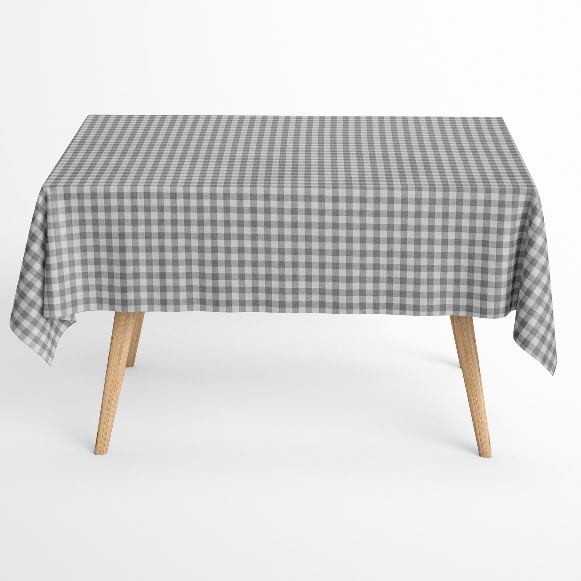 Baumwoll Tischdecke grau kariert