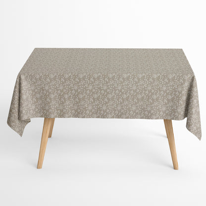 Jacquard Tischdecke aus beschichteter Baumwolle mit Fleckenschutz MILFLORES01 beige zarte Blümchen eckig rund oval