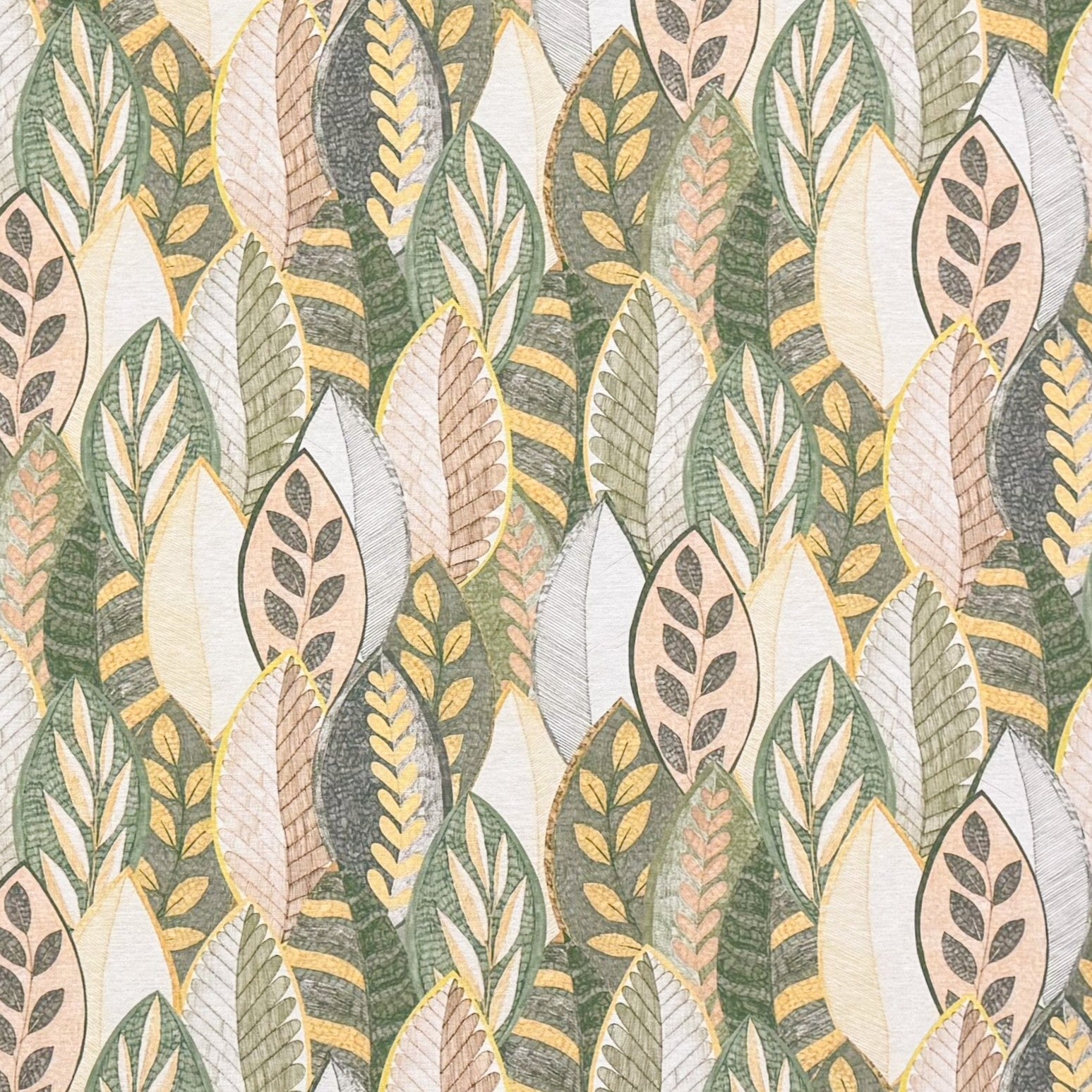 Baumwoll Tischdecke beige grün Herbst