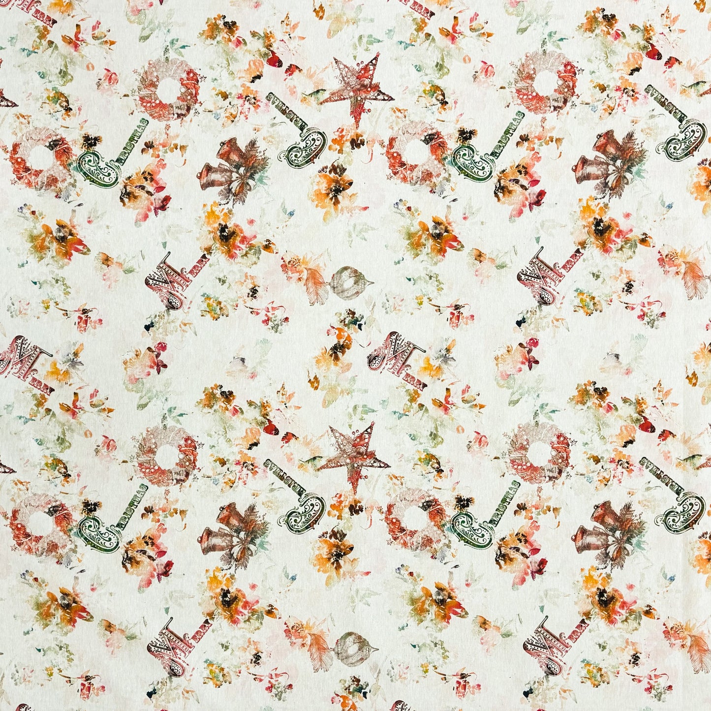 Jacquard Baumwolltischdecke MERRY CHRISTMAS