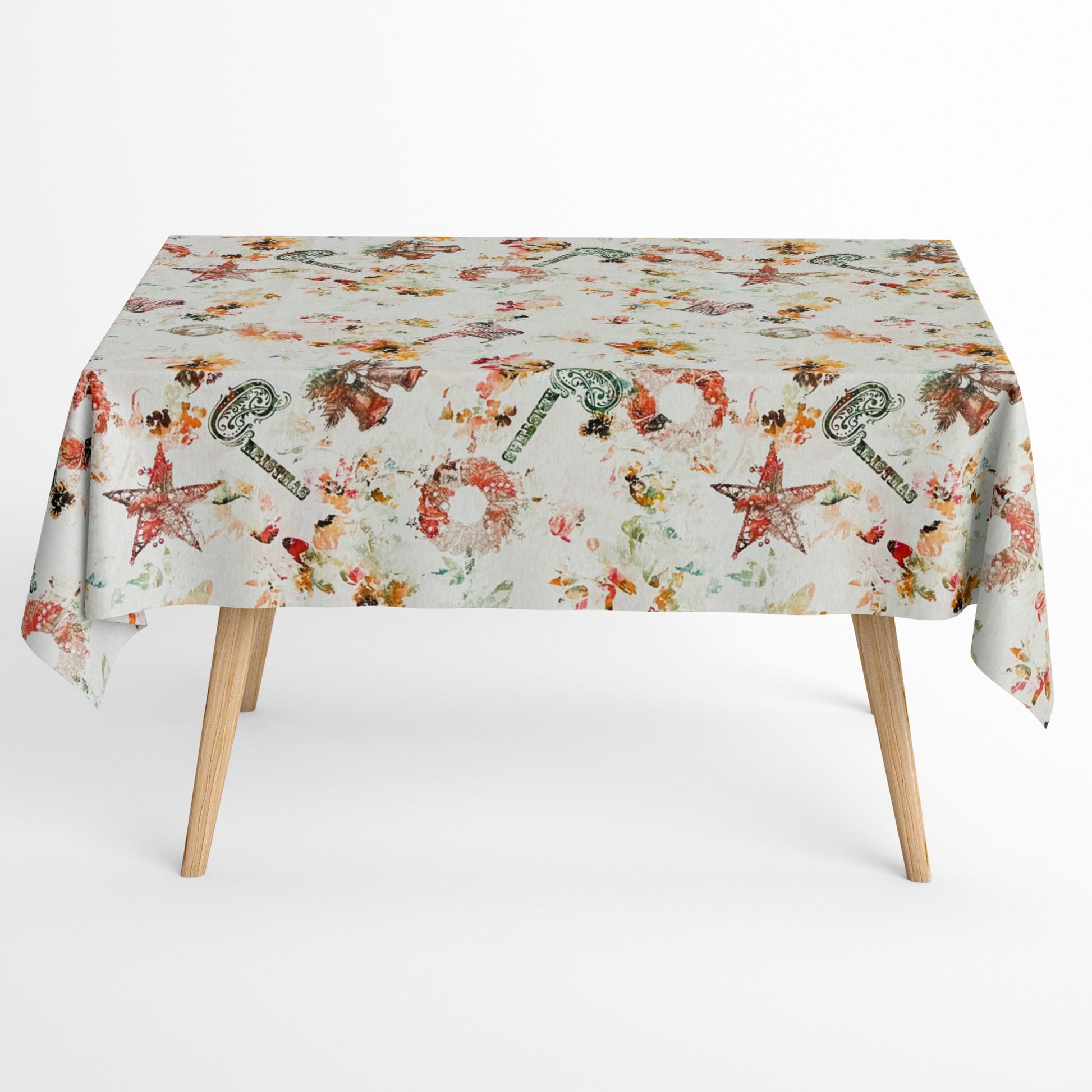 Jacquard Baumwolltischdecke MERRY CHRISTMAS