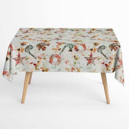 Jacquard Baumwolltischdecke MERRY CHRISTMAS