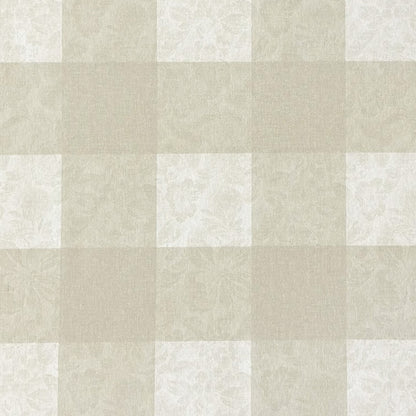 Baumwoll Tischdecke kariert beige Blumen