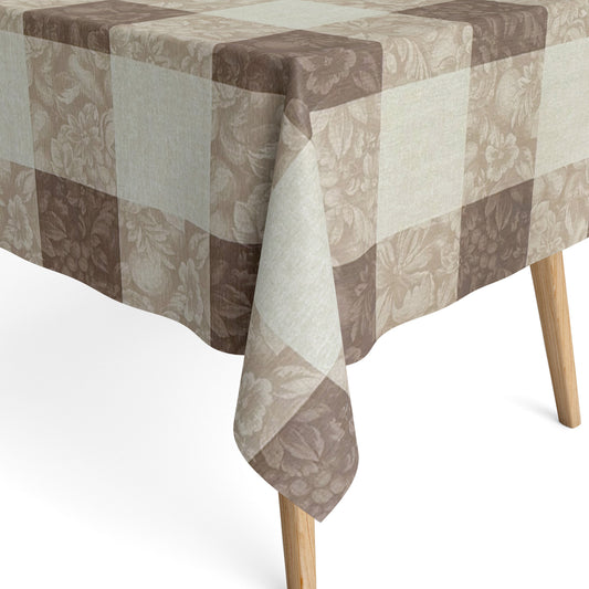 Jacquard Baumwoll Tischdeckecke KAro und Blumen