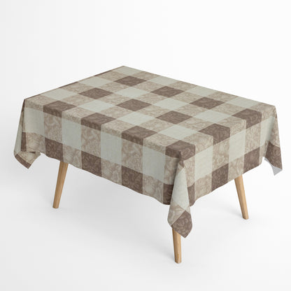 Jacquard Baumwoll Tischdeckecke KAro und Blumen