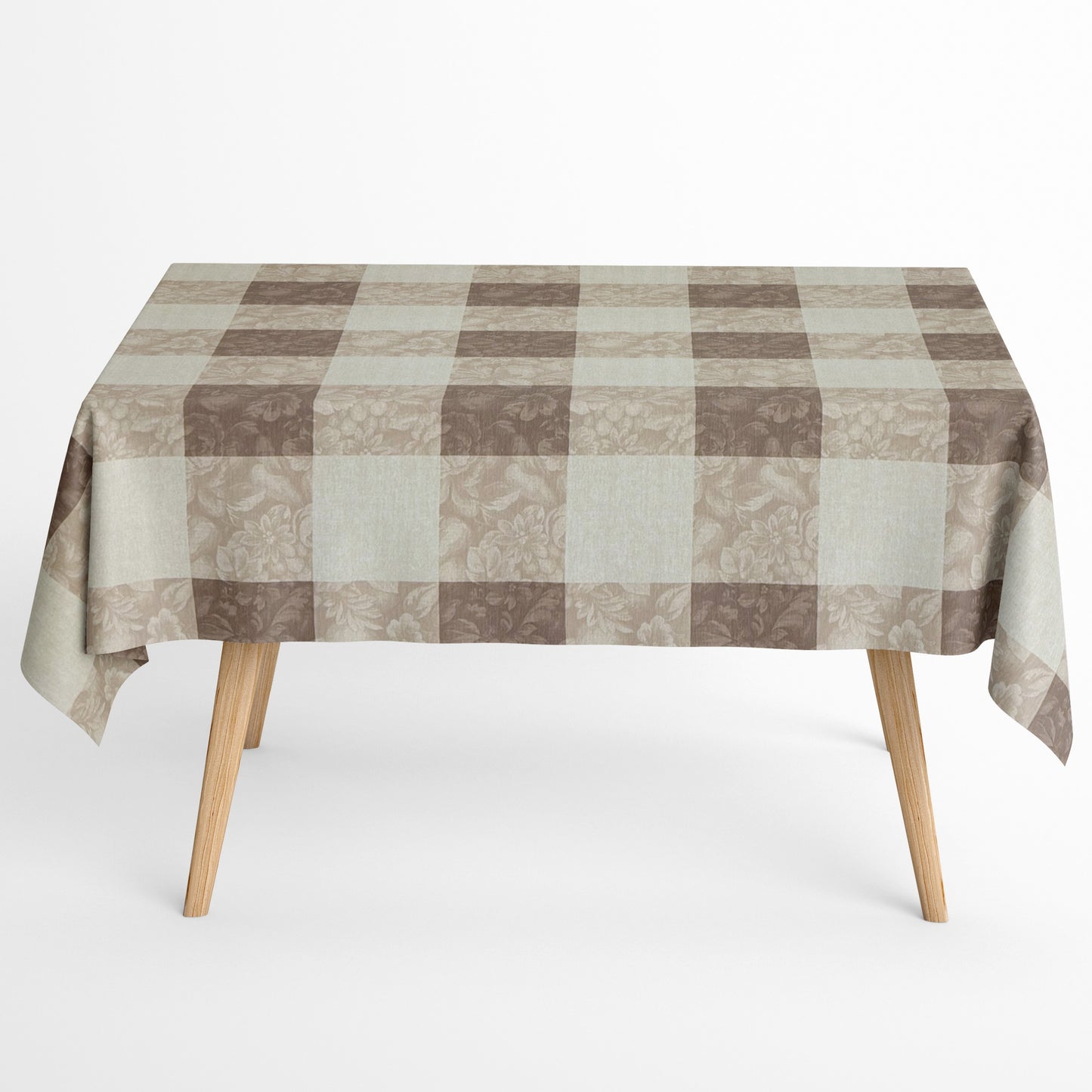 Jacquard Baumwoll Tischdeckecke KAro und Blumen