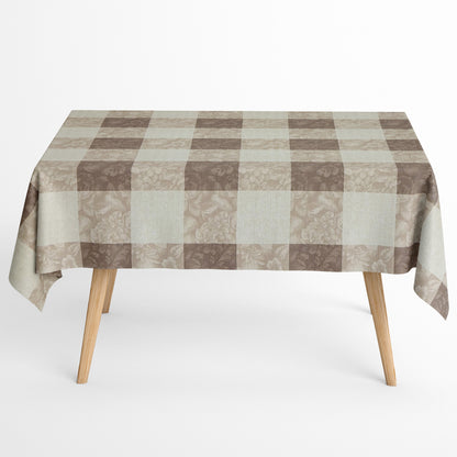 Jacquard Baumwoll Tischdeckecke KAro und Blumen