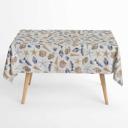 textile Tischdecke maritim Meer Ozean Holz