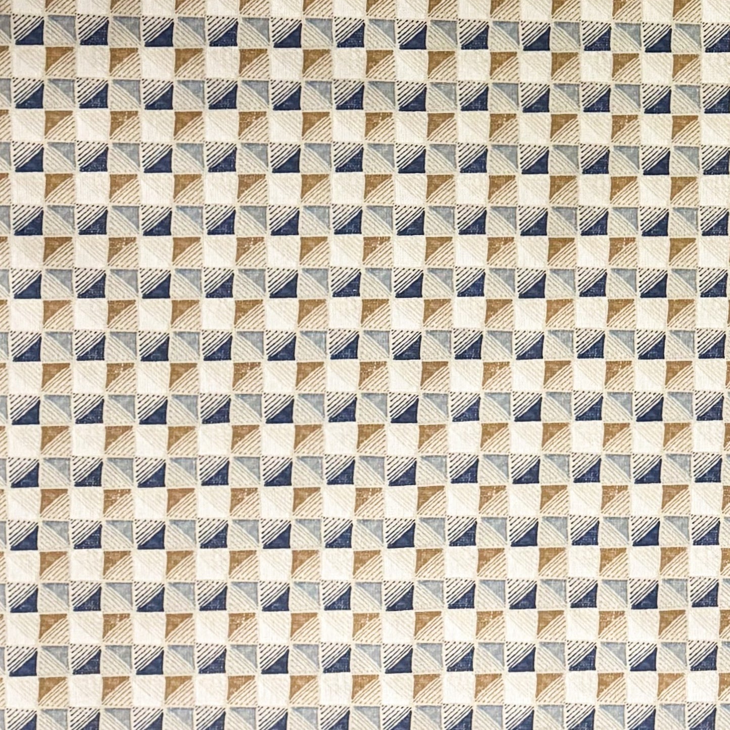 Nappe jacquard en coton enduit antitache OLAYA géométrie cube rétro carré rond ovale 