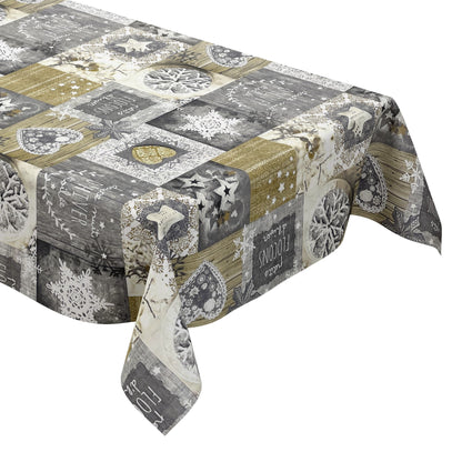 Wachstuch Rolle Weihnachten P1031-3 Sterne Herzen Winter grau Rollenware