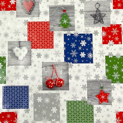 Oilcloth roll Christmas P1033-1 hearts balls snowflakes roll goods