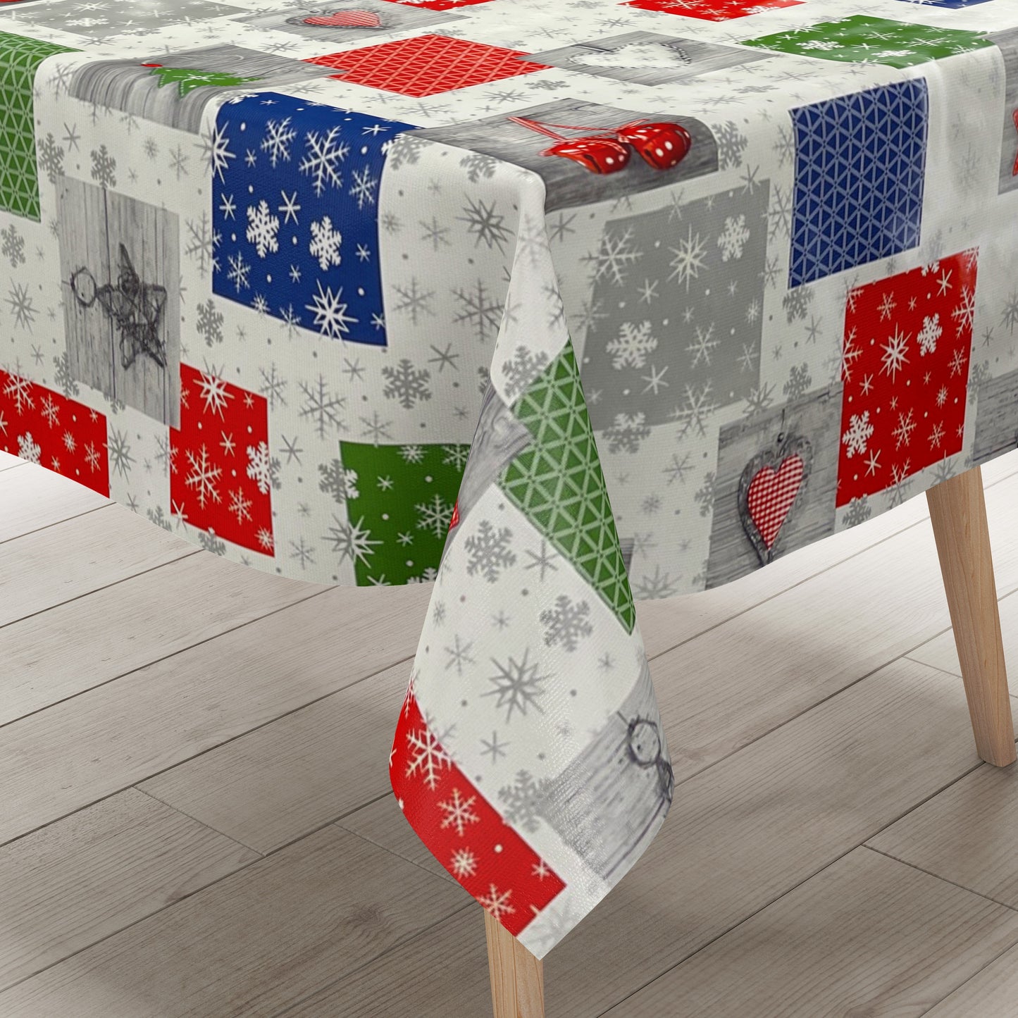 Oilcloth roll Christmas P1033-1 hearts balls snowflakes roll goods