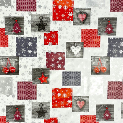 Rouleau de toile cirée Noël P1033-3 cœurs boules flocons de neige rouleau marchandises