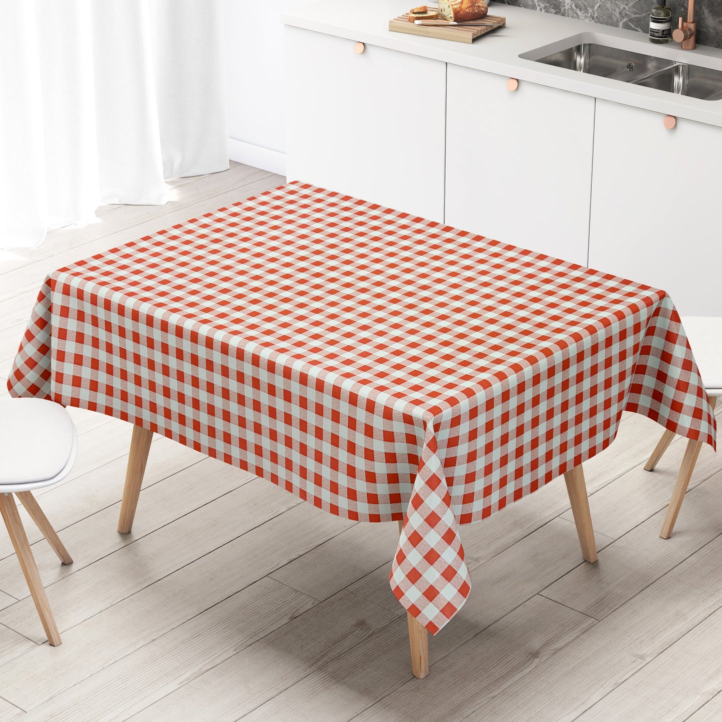Wachstuch Tischdecke P107-1 rot kariert groß eckig rund oval