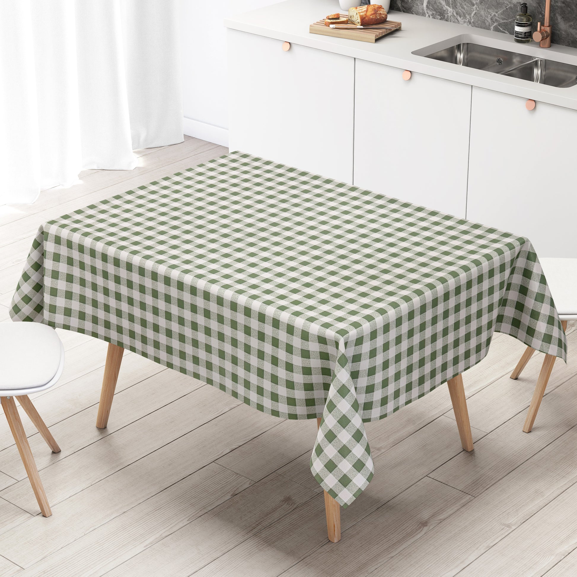Wachstuch Tischdecke kariert grün