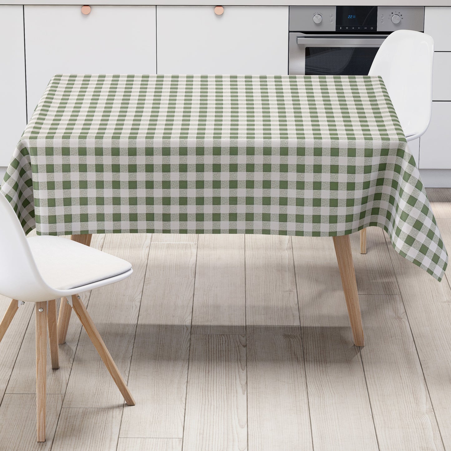 Wachstuch Tischdecke kariert grün