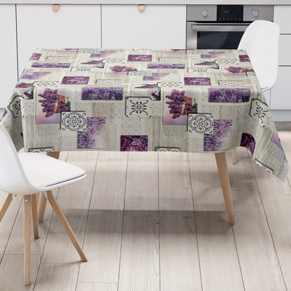 Wachstuch Tischdecke Flieder Holz