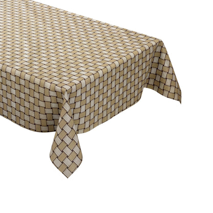Wachstuch Tischdecke Rattan beige braun