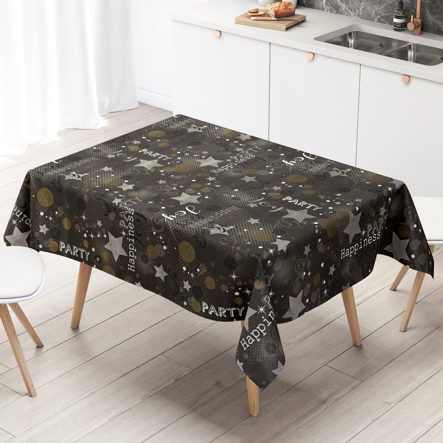 Wachstuch Tischdecke Silvester Neujahr
