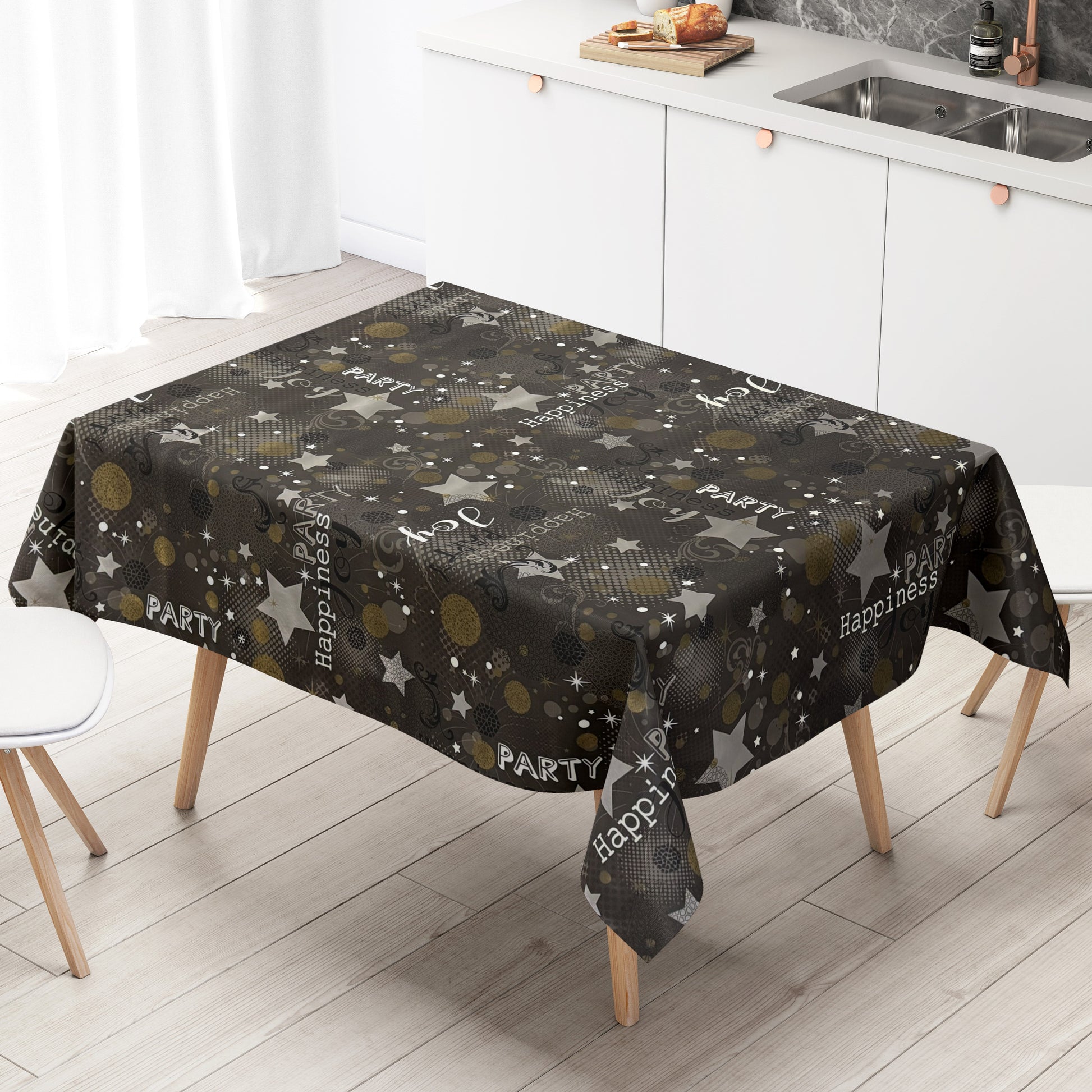 Wachstuch Tischdecke Silvester Neujahr