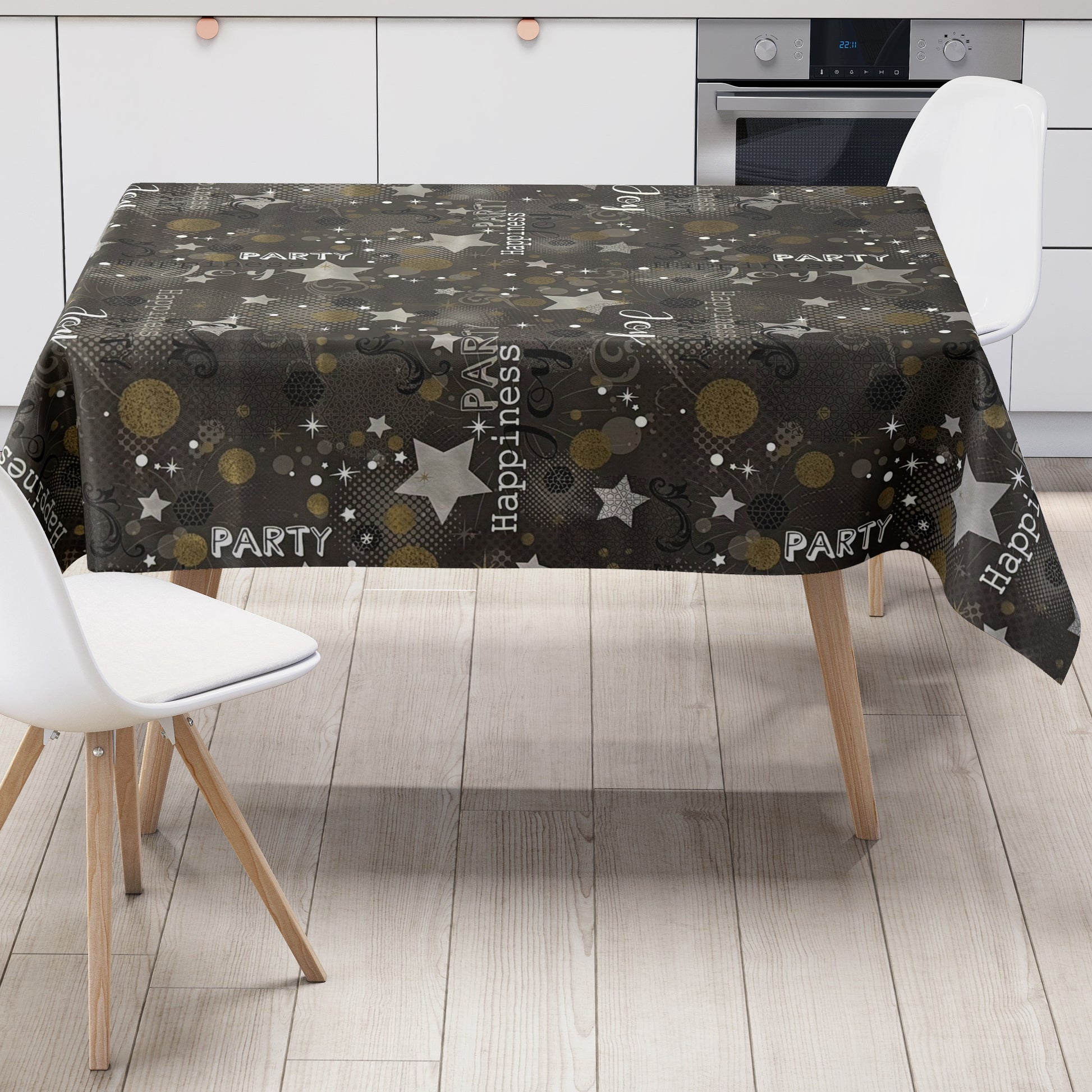 Wachstuch Tischdecke Silvester Neujahr