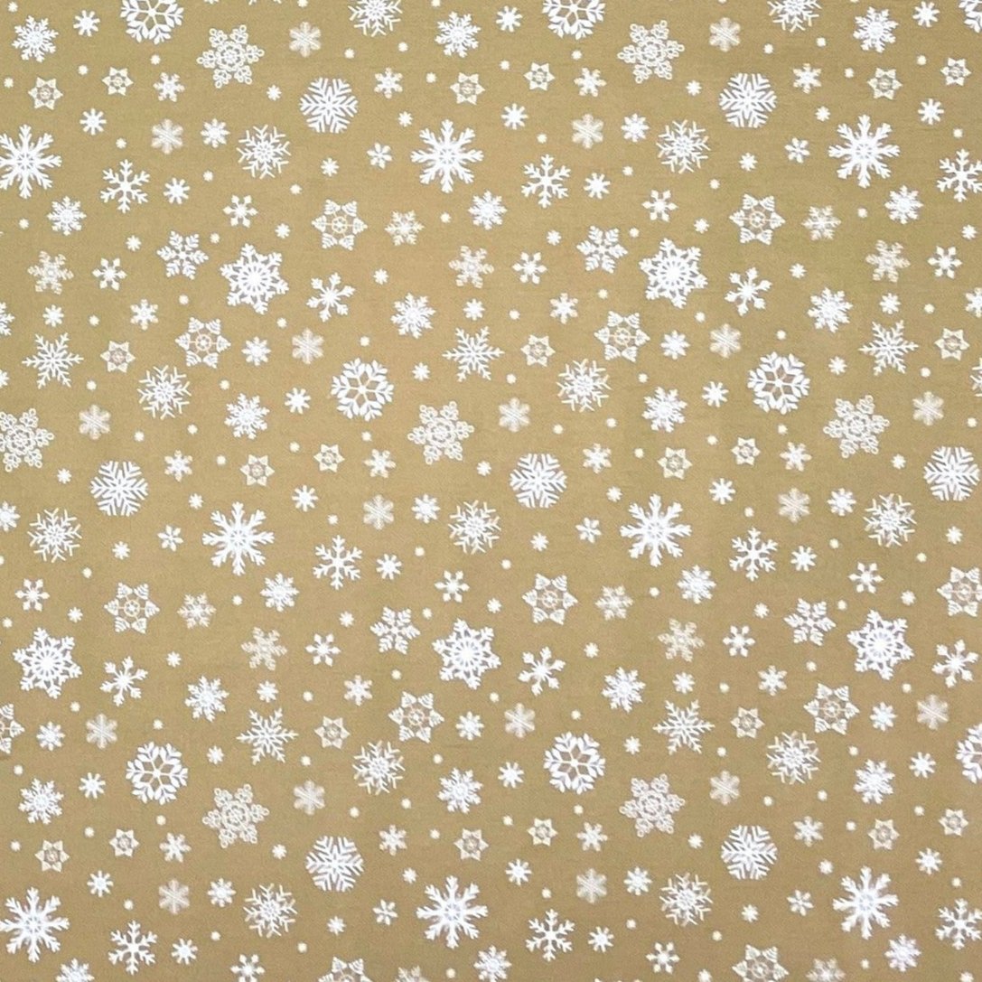 Rouleau de toile cirée Noël P1096-1 flocons de neige fleurs de givre or gaufré rouleau marchandises