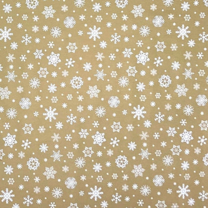 Rouleau de toile cirée Noël P1096-1 flocons de neige fleurs de givre or gaufré rouleau marchandises