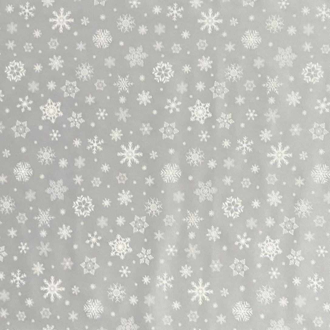 Rouleau de toile cirée Noël P1096-2 flocons de neige fleurs de givre argent gaufré rouleau marchandises