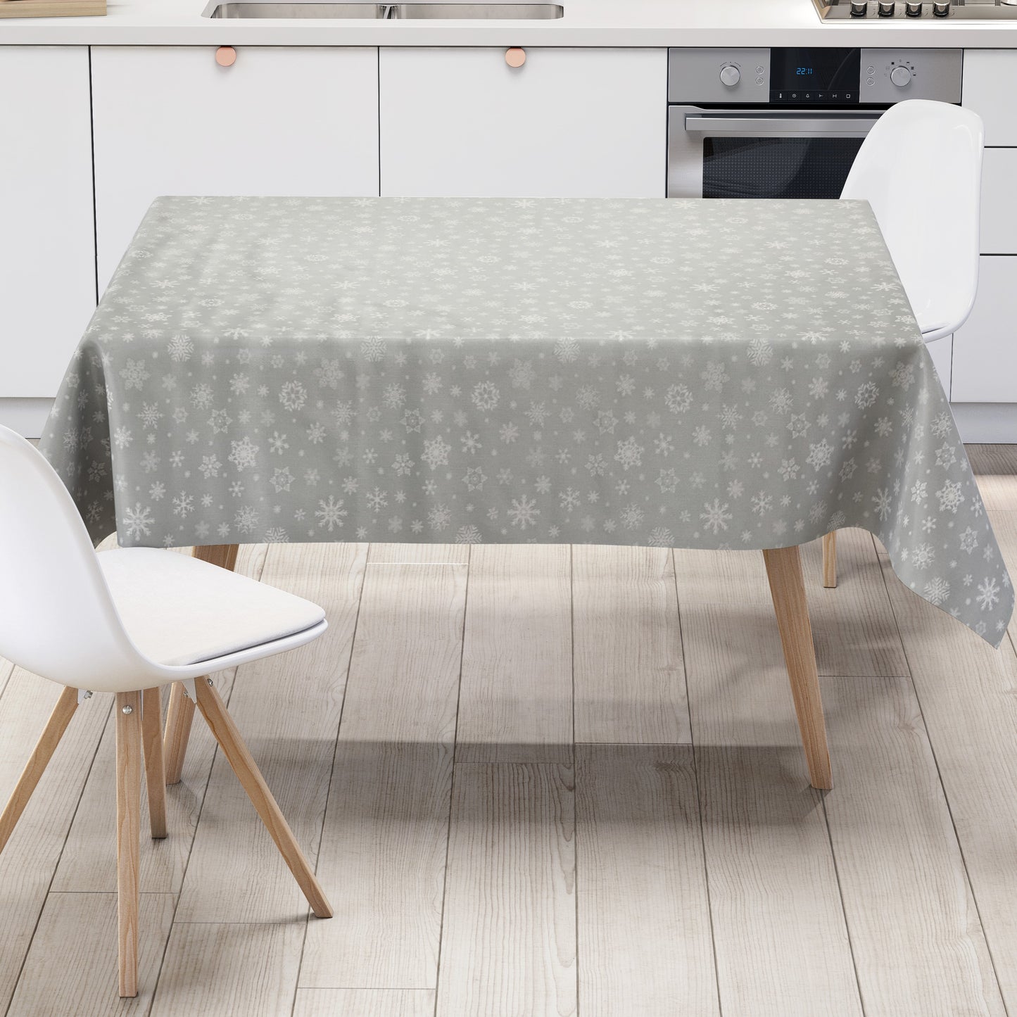 Rouleau de toile cirée Noël P1096-2 flocons de neige fleurs de givre argent gaufré rouleau marchandises