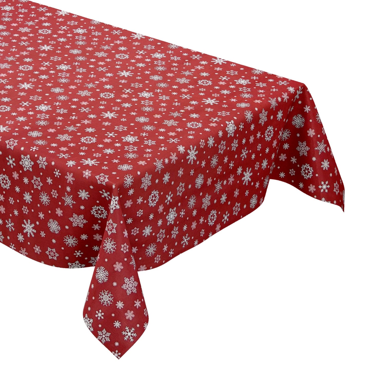 Wachstuch Rolle Weihnachten P1096-3 Schneeflocken Eisblumen rot geprägt Rollenware