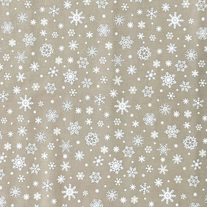 Rouleau de toile cirée Noël P1096-5 flocons de neige fleurs de givre beige gaufré rouleau marchandises