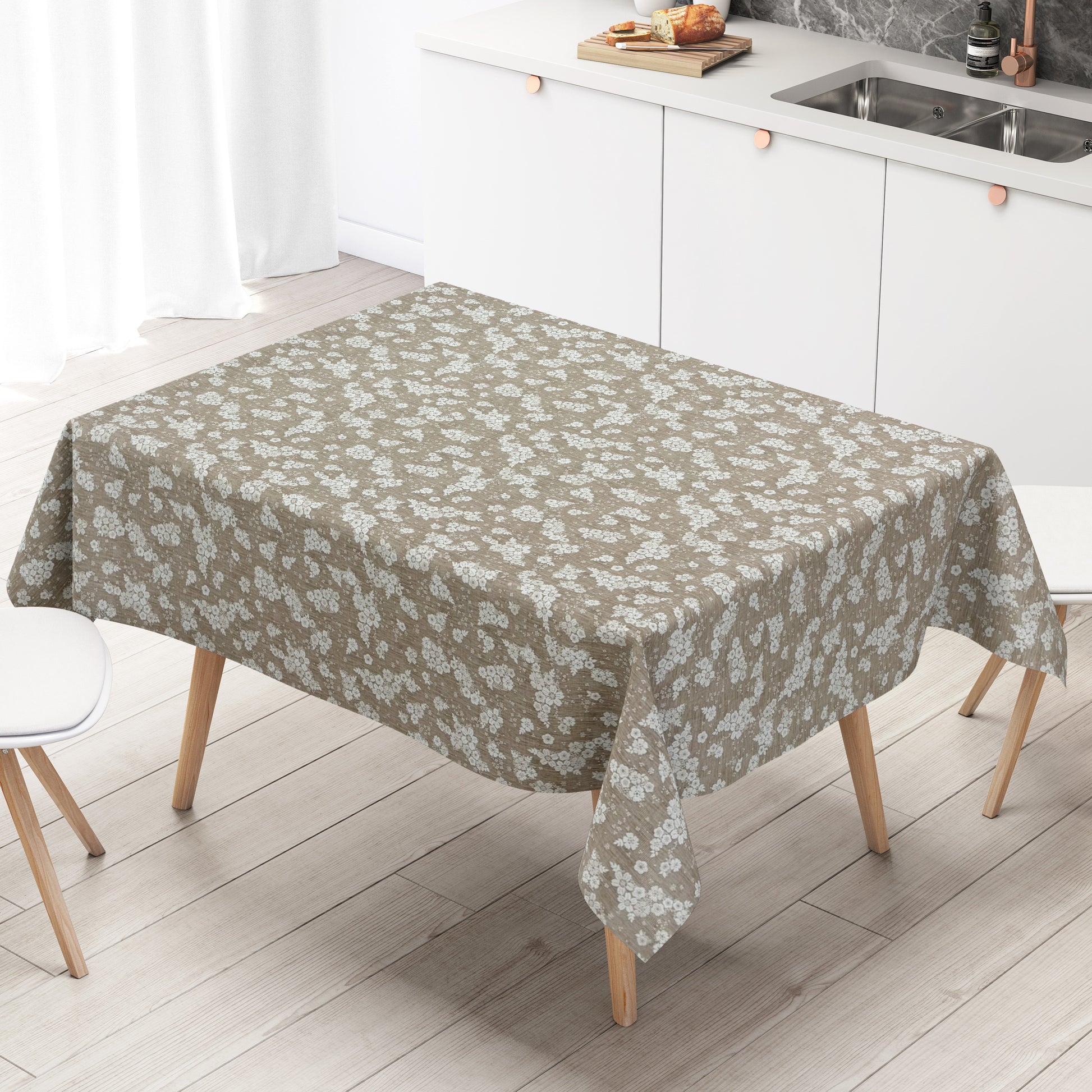 Wachstuch Tischdecke geprägt Blumen und Blüten