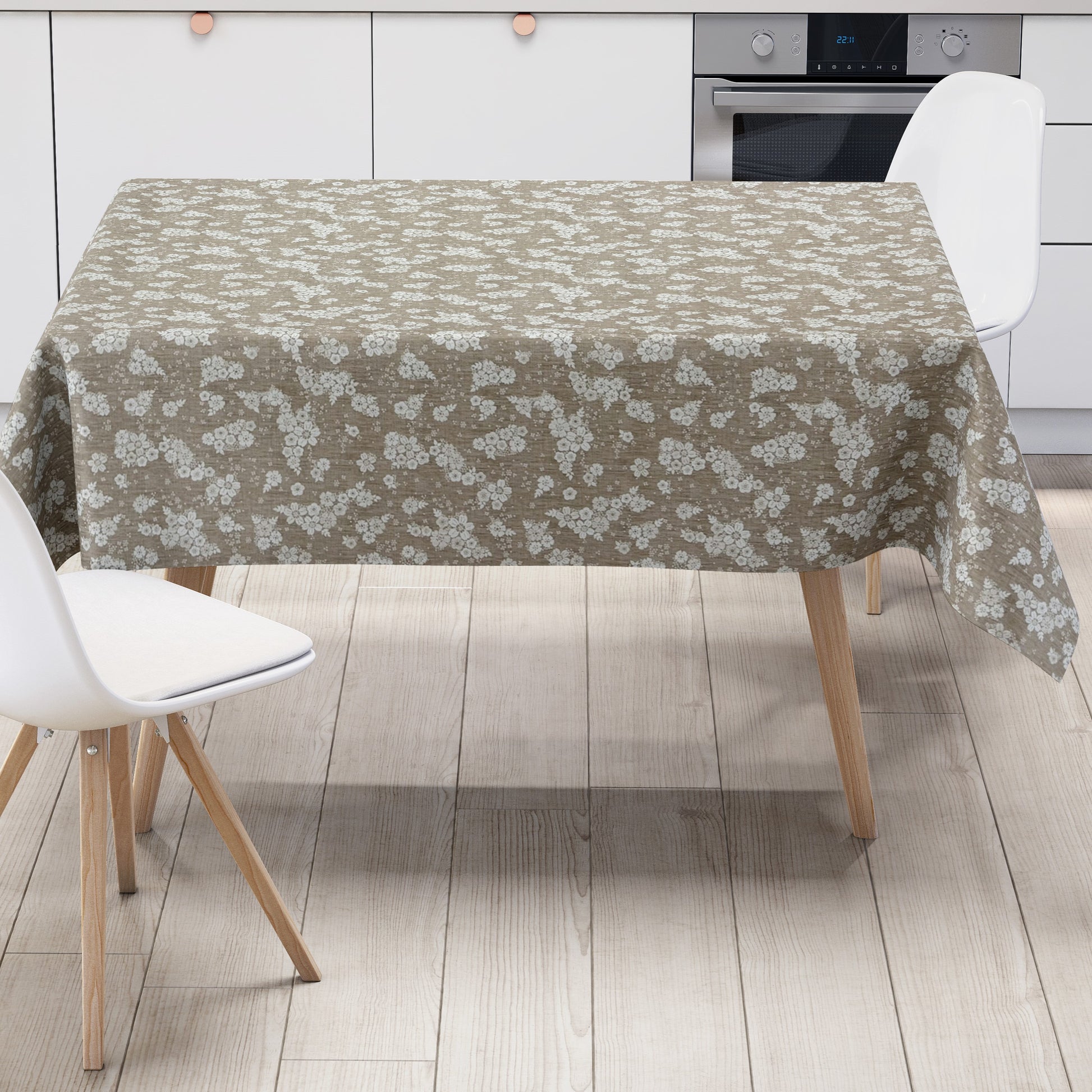 Wachstuch Tischdecke geprägt Blumen und Blüten