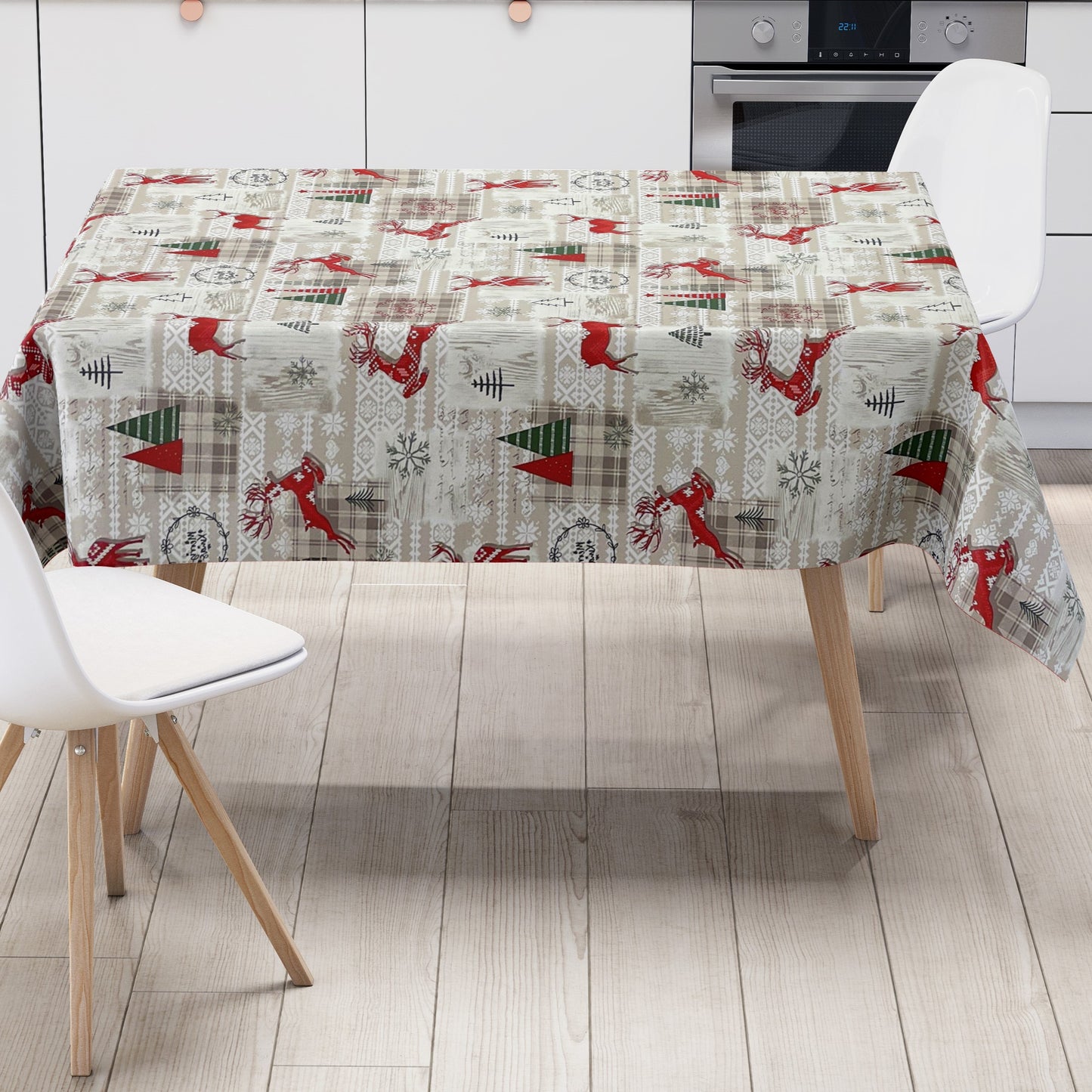 Rouleau de toile cirée Noël P1152-1 Scandinavie renne gaufré rouleau marchandises