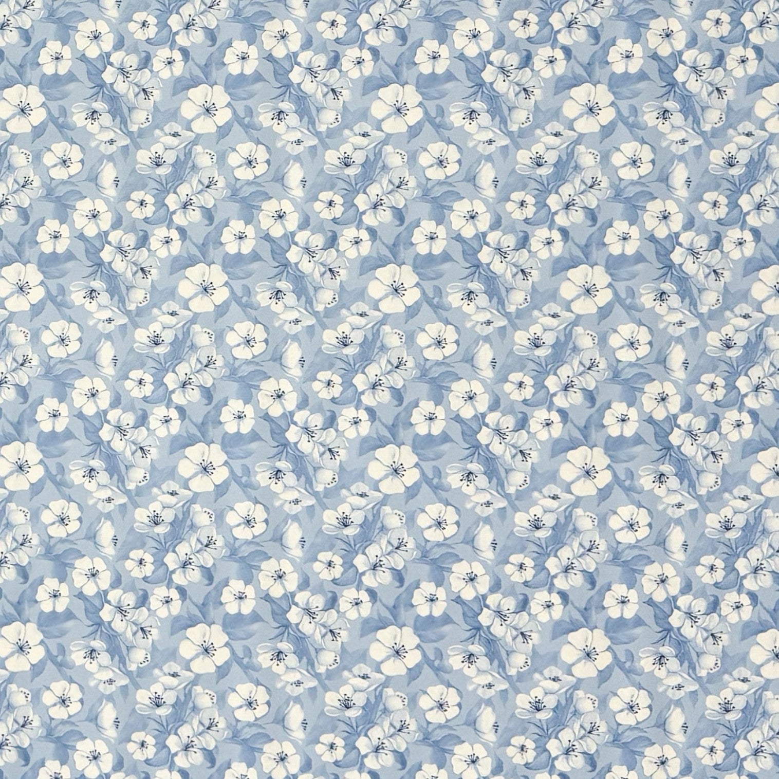Wachstuch Tischdecke Kirschblüte hellblau