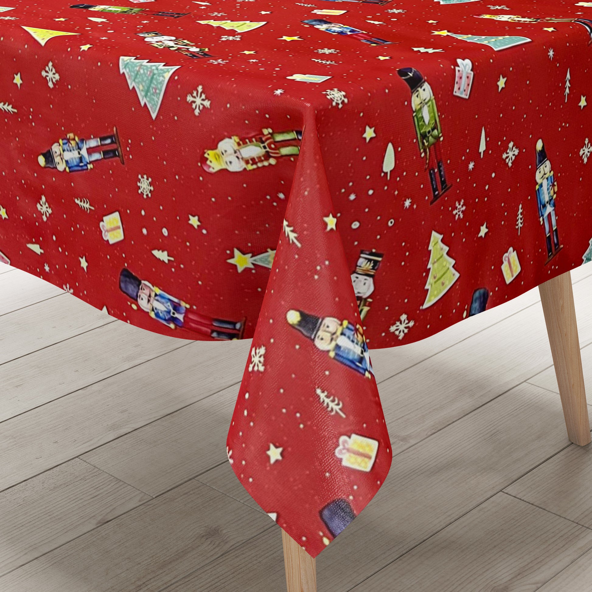 Wachstuch Tischdecke Nussknacker rot